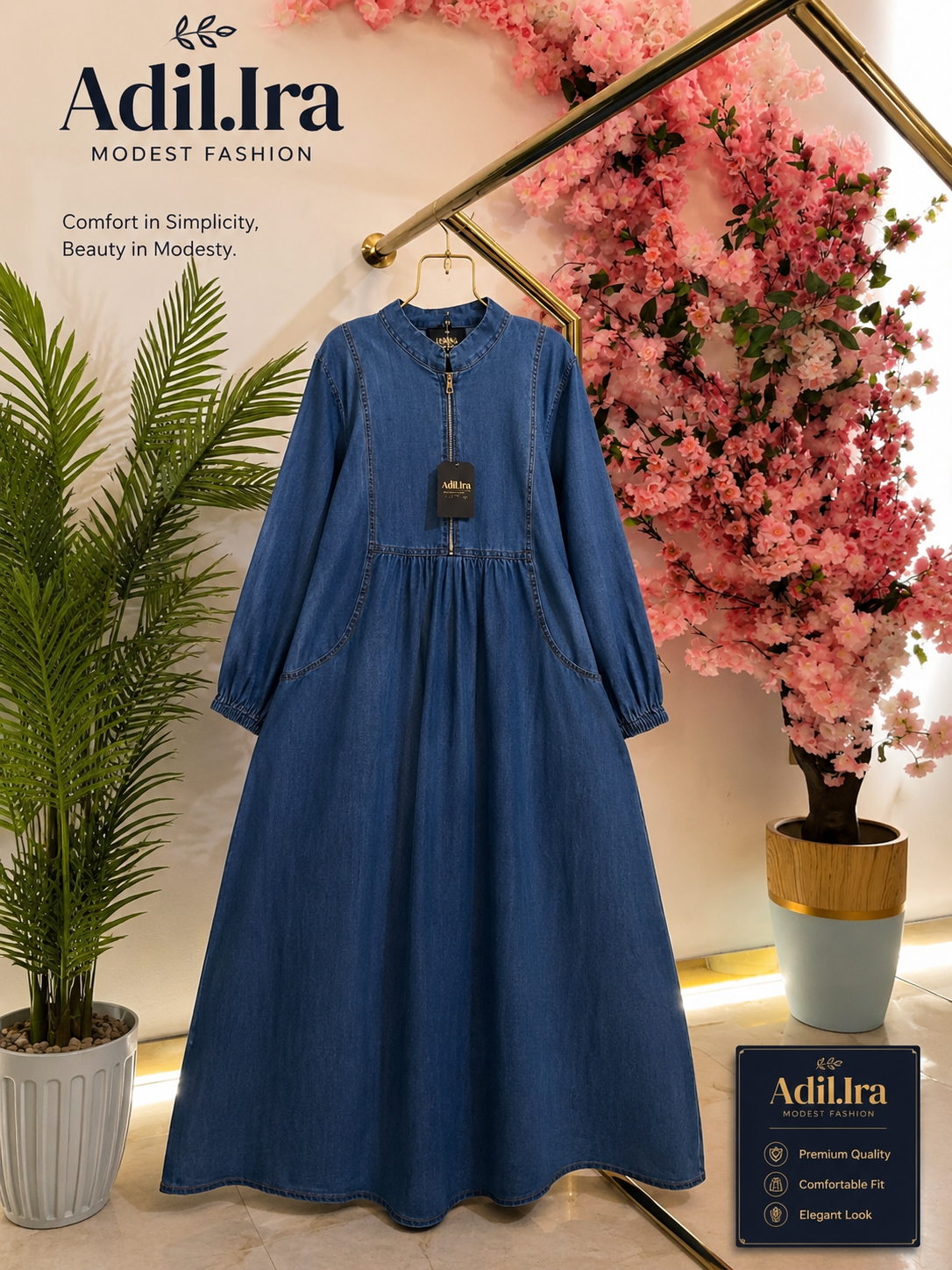 Premium  Denim Abaya